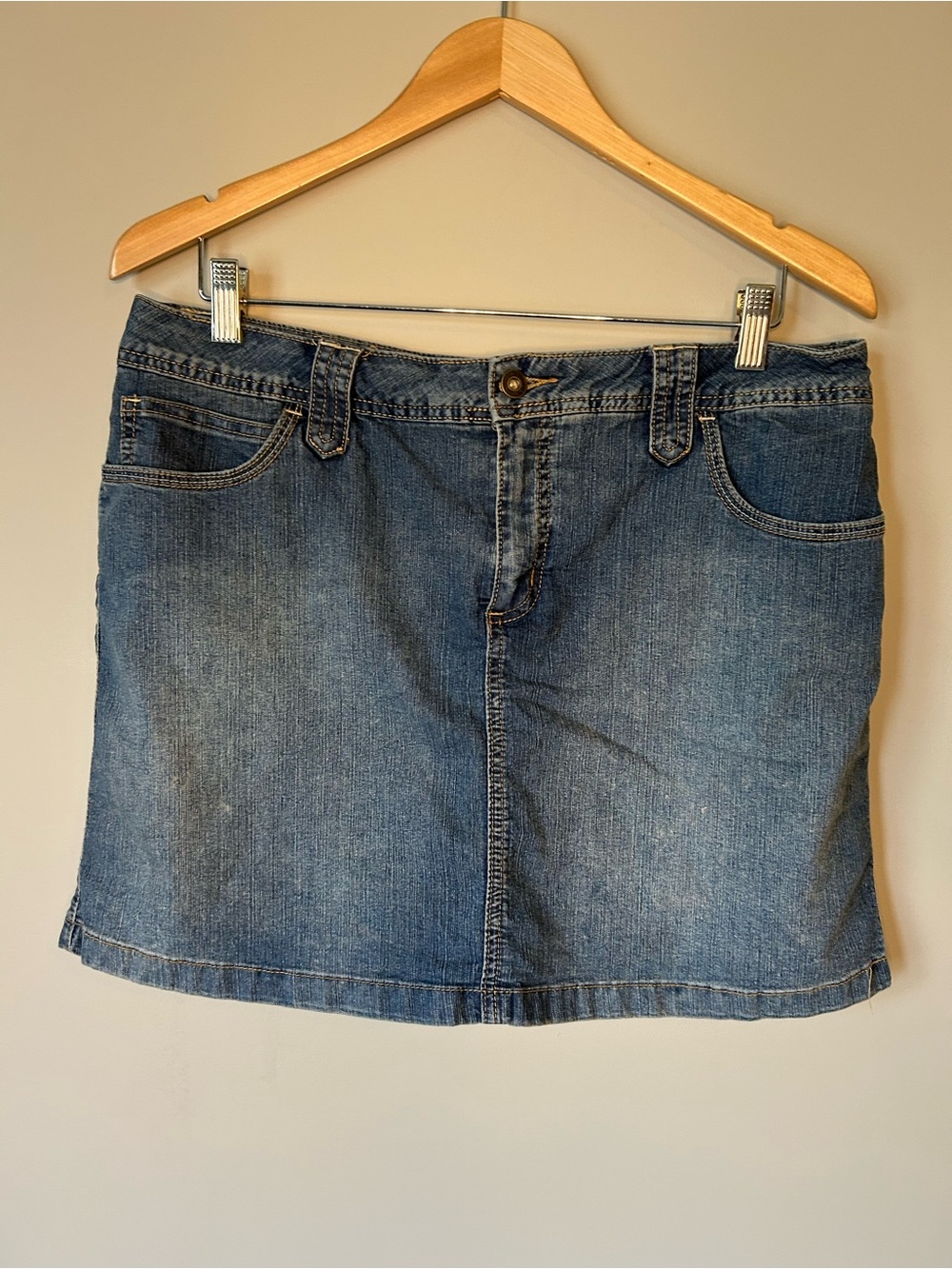 Classic Blue Jean Denim Mini Skirt/skort